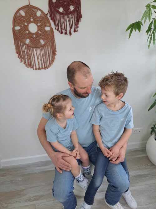 iBY washed blauw heren t-shirt