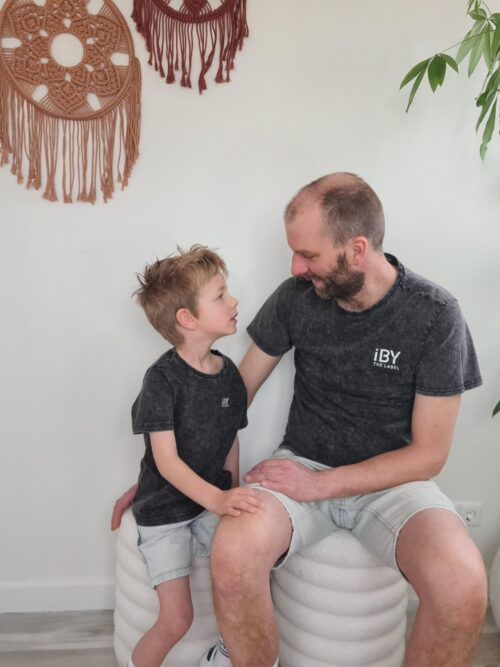 iBY washed zwart heren t-shirt