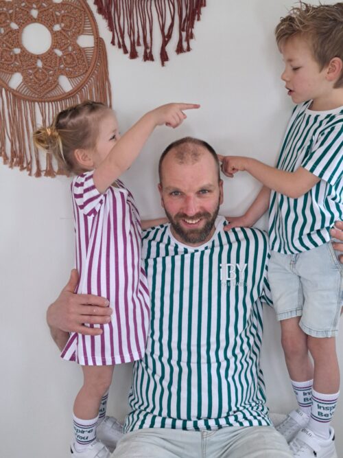 iBY Stripes paars heren t-shirt