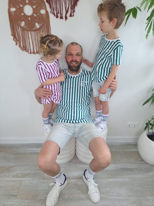 iBY Stripes groen t-shirtjurk meisjes