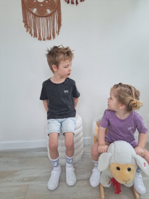 iBY Washed zwart t-shirtjurk meisjes