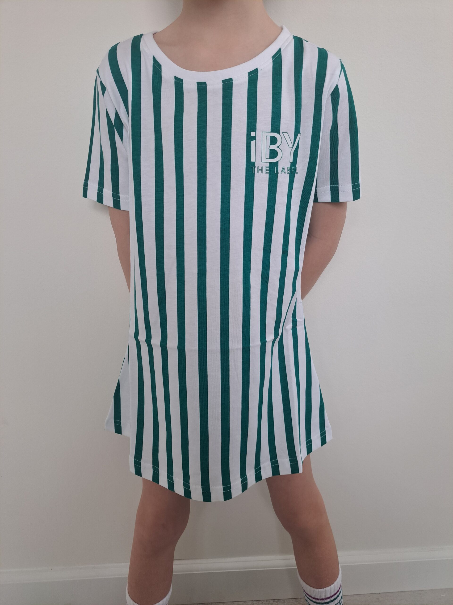 iBY Stripes groen t-shirtjurk meisjes