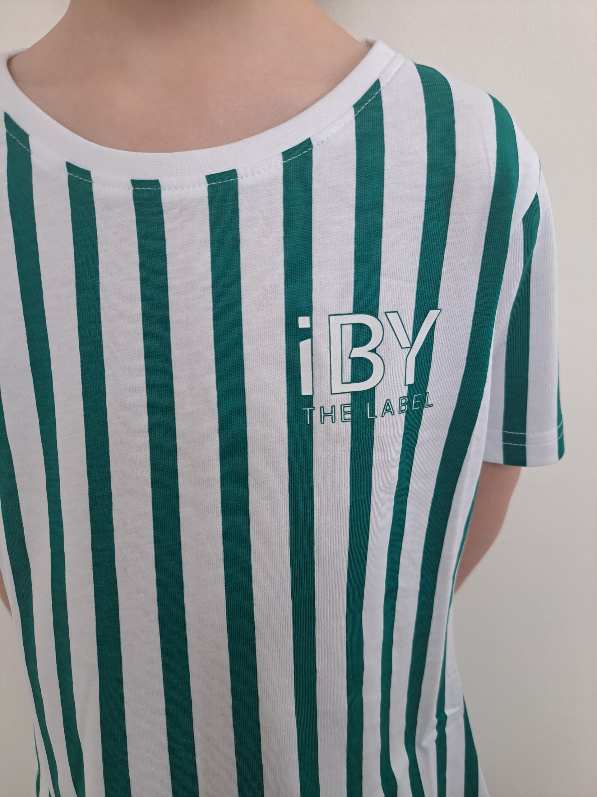 iBY Stripes groen t-shirtjurk meisjes