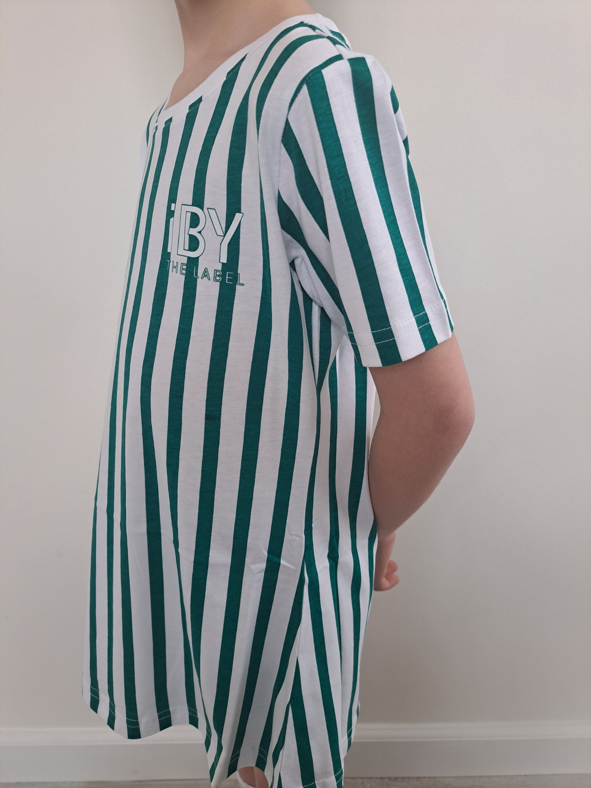 iBY Stripes groen t-shirtjurk meisjes
