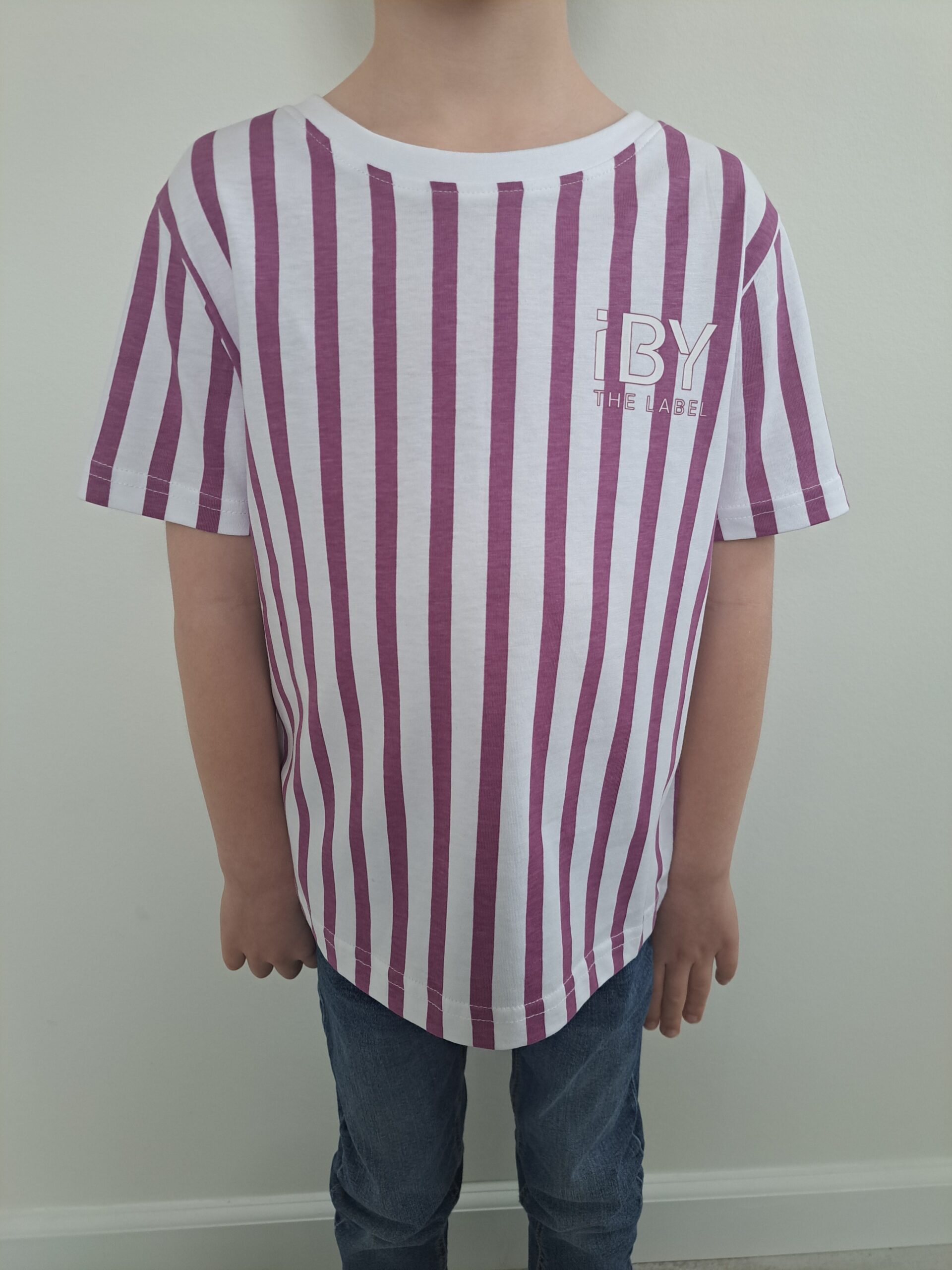 iBY Stripes paars t-shirt jongens