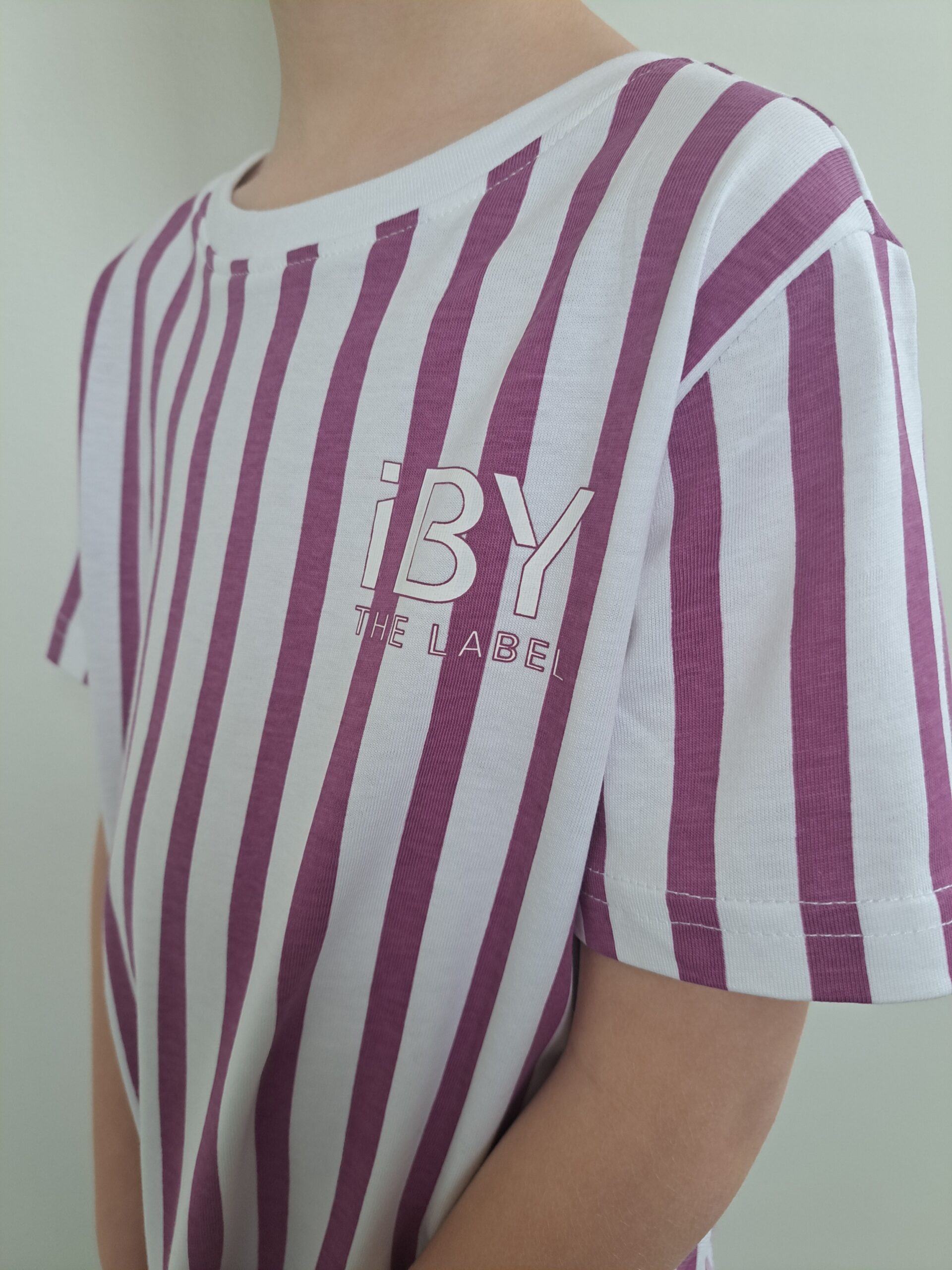 iBY Stripes paars t-shirt jongens