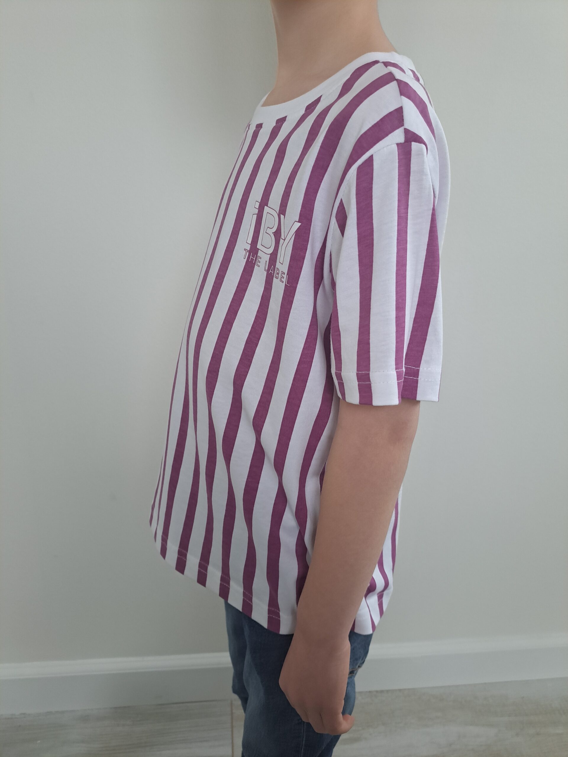 iBY Stripes paars t-shirt jongens