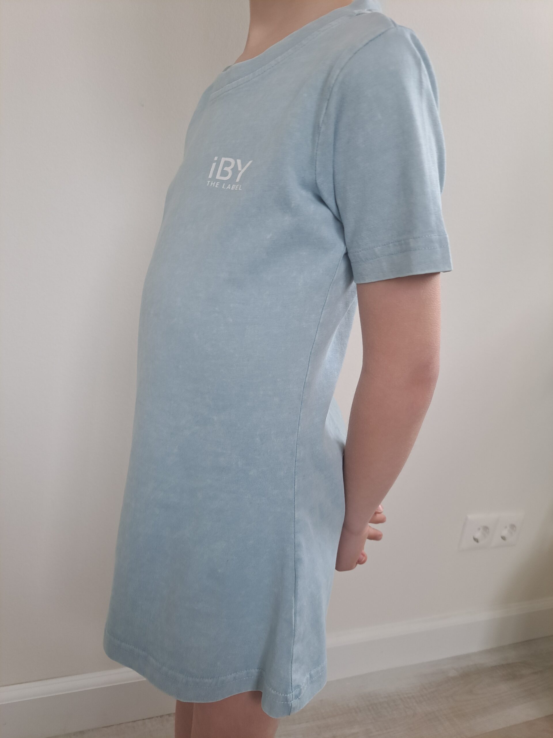 iBY washed blauw t-shirtjurk meisjes