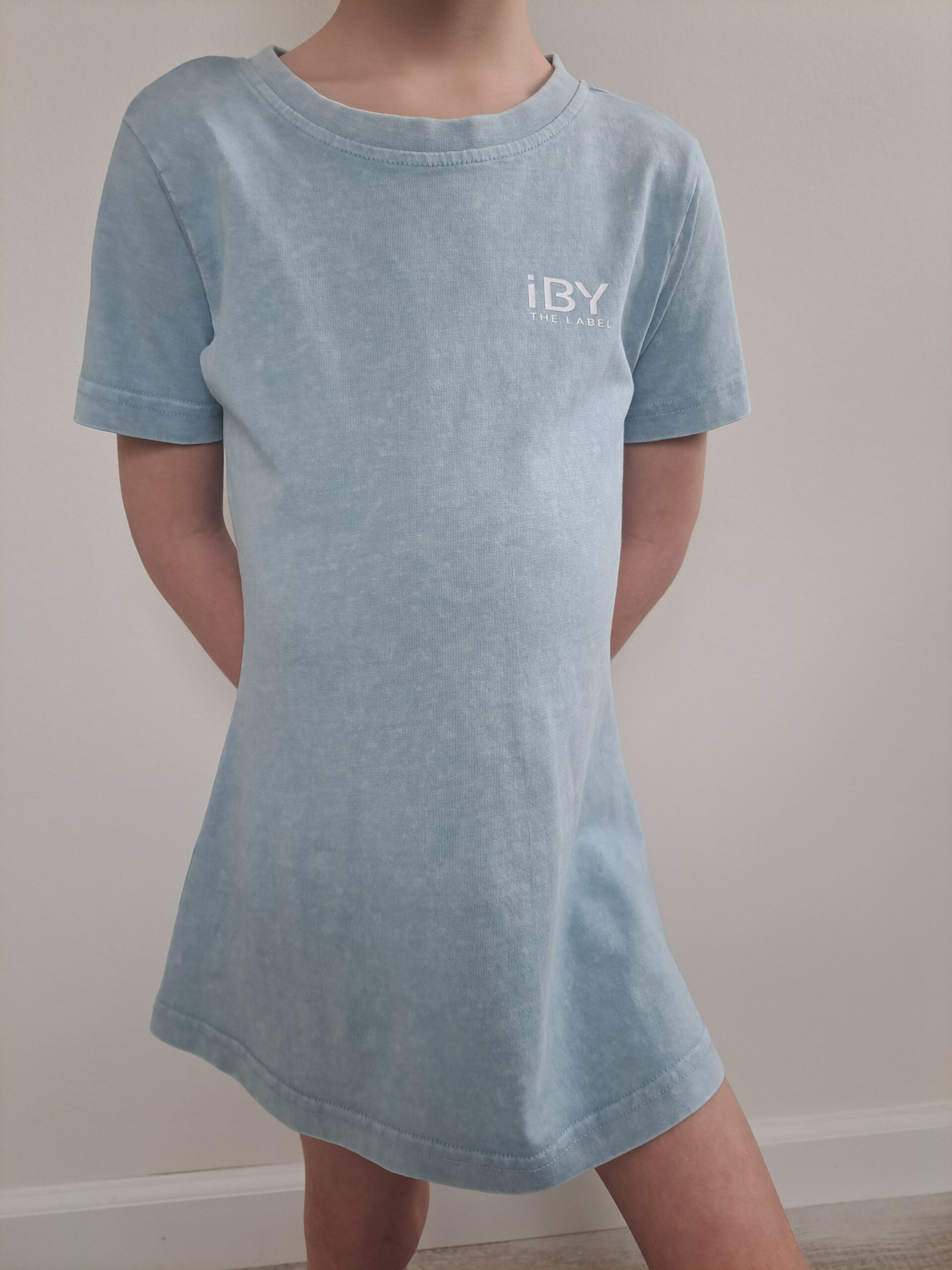 iBY washed blauw t-shirtjurk meisjes