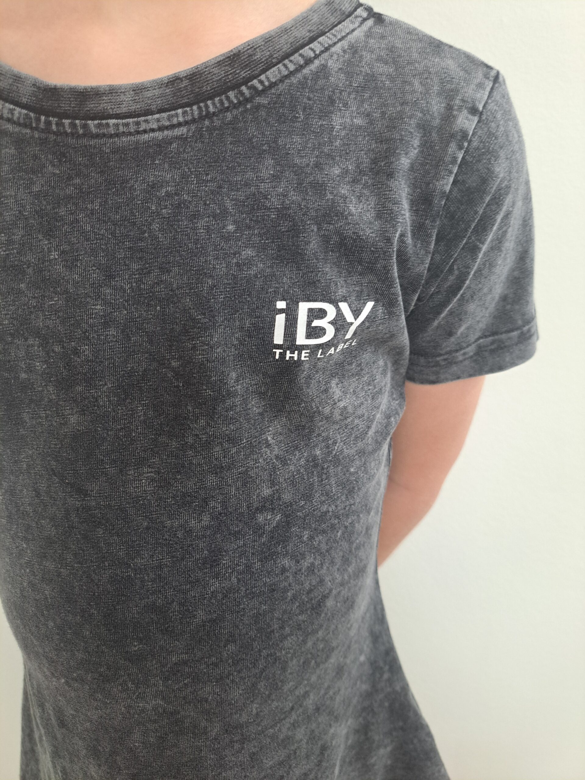 iBY Washed zwart t-shirtjurk meisjes