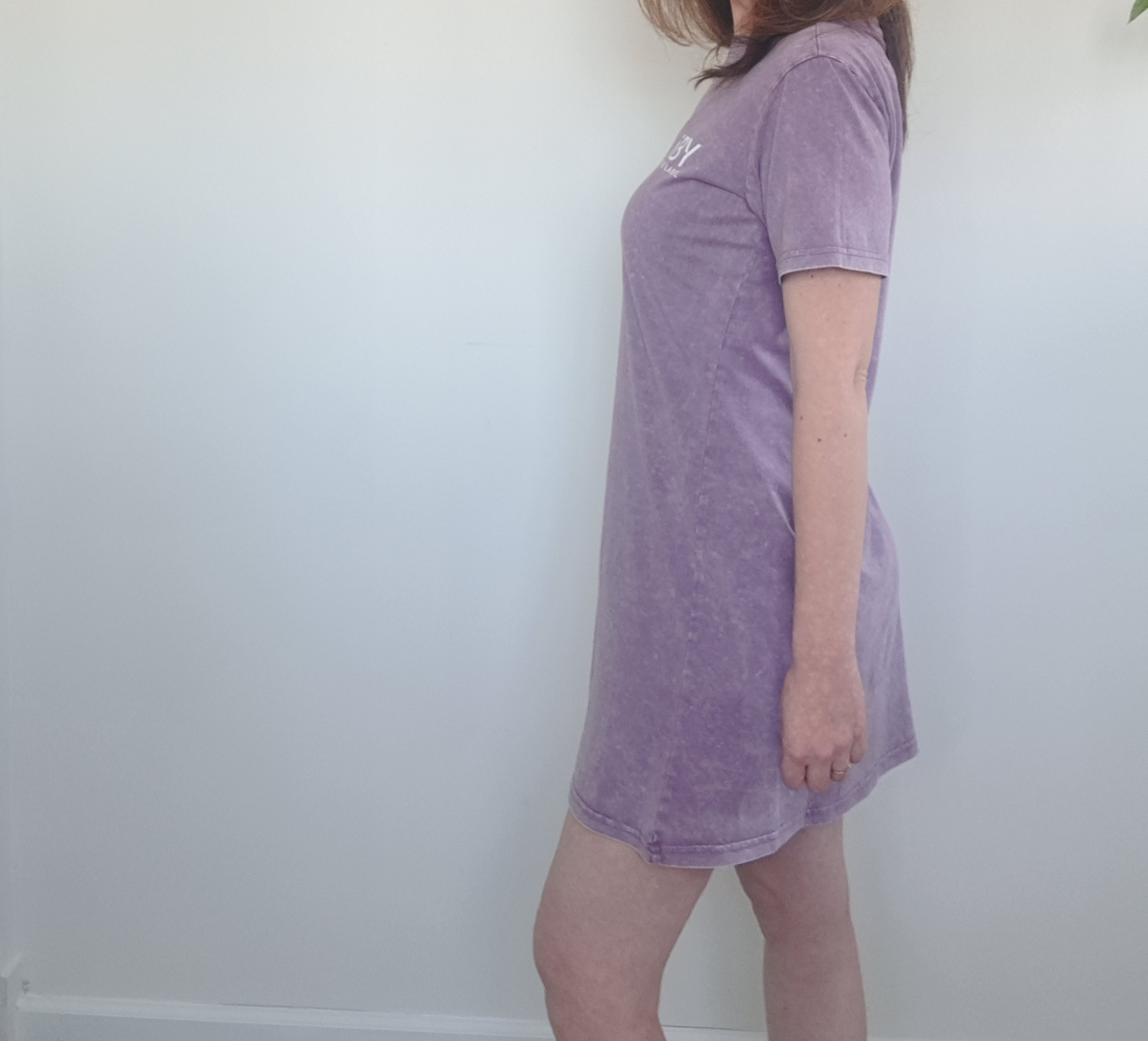 iBY Washed paars dames t-shirtjurk