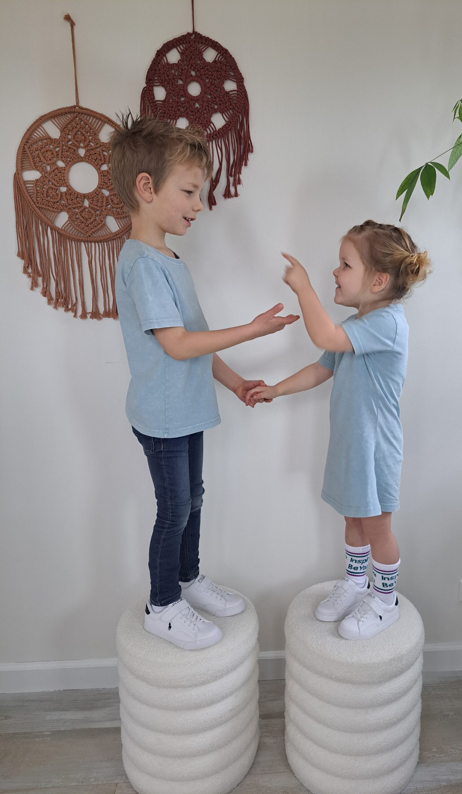 iBY washed blauw t-shirtjurk meisjes